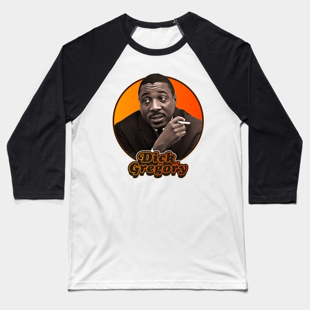 Retro Dick Gregory Tribute Baseball T-Shirt by darklordpug